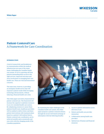 Patient-Centered Care A Framework For Care Coordination