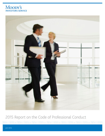 2015 Report On The Code Of Professional Conduct - Moody's