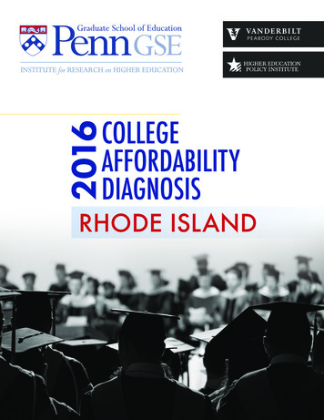 2016 College Affordability Diagnosis: Rhode Island