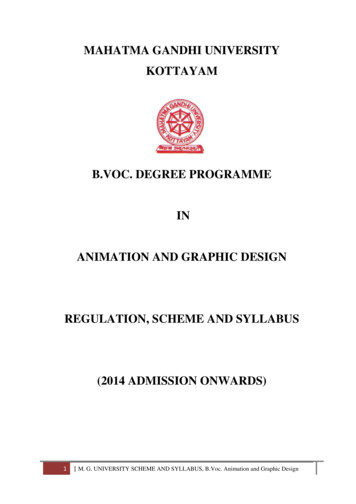B.voc. Degree Programme In Animation And Graphic Design Regulation .