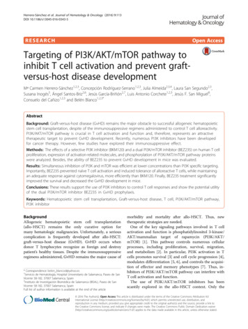 Targeting Of PI3K/AKT/mTOR Pathway To Inhibit T Cell Activation And .