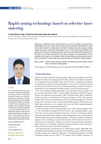 Rapid Casting Technology Based On Selective Laser Sintering