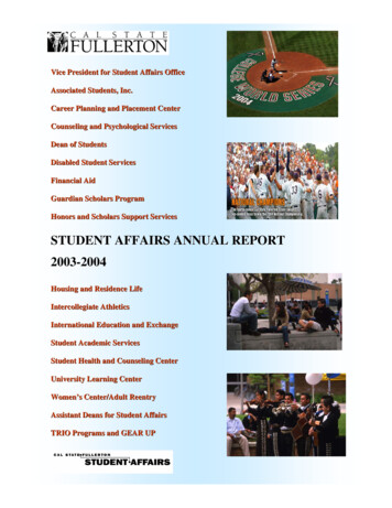 STUDENT AFFAIRS ANNUAL REPORT 2003-2004 - Fullerton.edu