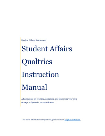 Student Affairs Qualtrics Instruction Manual - In.nau.edu