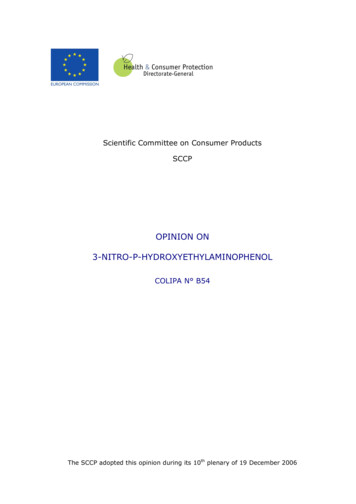 Opinion On 3-nitro-p-hydroxyethylaminophenol - European Commission