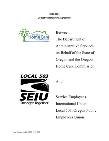 Oregon Home Care Commission 2019-2021 - State Of Oregon