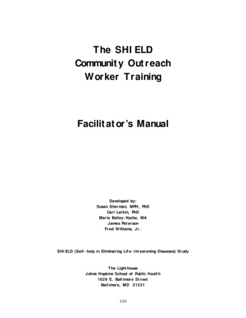 The SHIELD Community Outreach Worker Training Facilitator's Manual