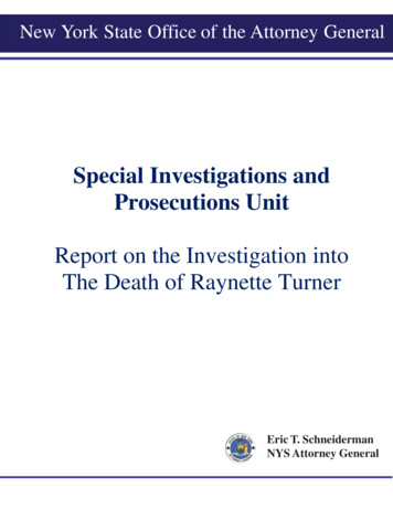 Special Investigations And Prosecutions Unit Report On The .