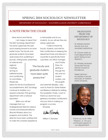 2018 Spring Sociology Newsletter 19mar26 - SIU