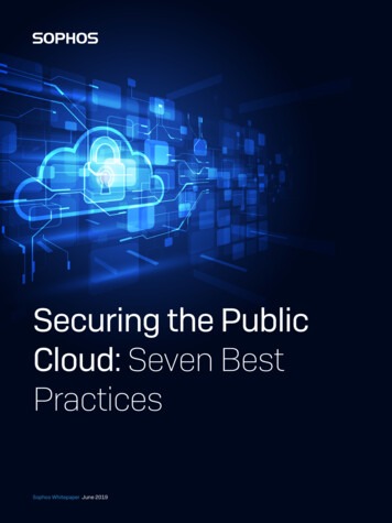 Securing The Public Cloud: Seven Best Practices - Sophos