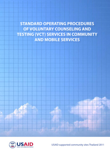 Standard Operating Procedures Of Voluntary Counseling And . - Fhi 360