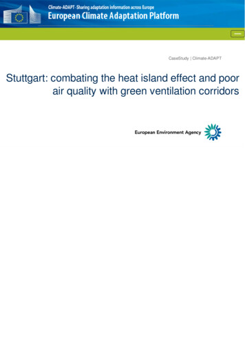 Air Quality With Green Ventilation Corridors Stuttgart: Combating The .