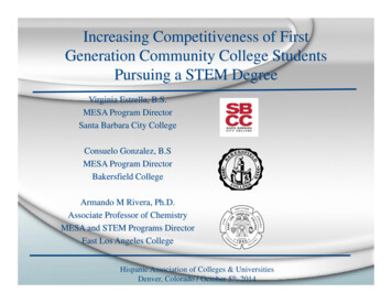 Increasing Competitiveness Of First Generation Community College . - HACU