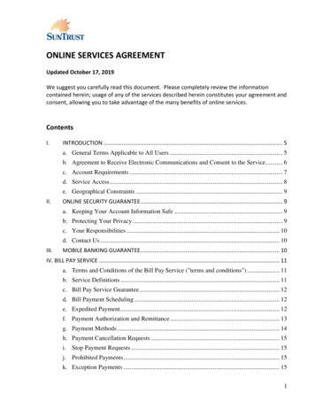 SunTrust Online Services Agreement - Truist