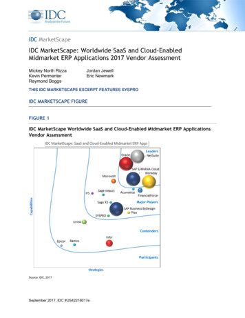 IDC MarketScape: Worldwide SaaS And Cloud-Enabled Midmarket ERP .