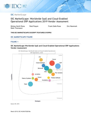 IDC MarketScape: Worldwide SaaS And Cloud-Enabled Operational ERP .