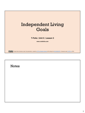 Independent Living Goals - Cctstfolio 