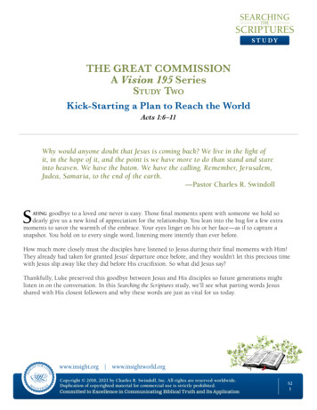 THE GREAT COMMISSION A Vision 195 Series Study Two Kick-Starting A Plan .