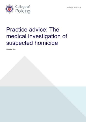 The Medical Investigation Of Suspected Homicide