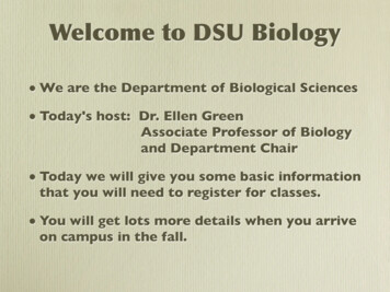 -elcome To DSU BiologF