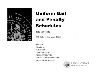 Uniform Bail And Penalty Schedules - California