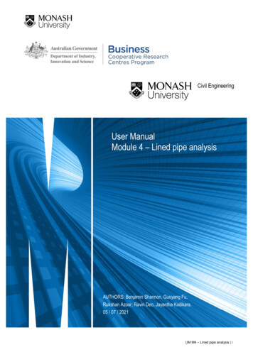 User Manual Module 4 - Monash Pipe Evaluation Platform
