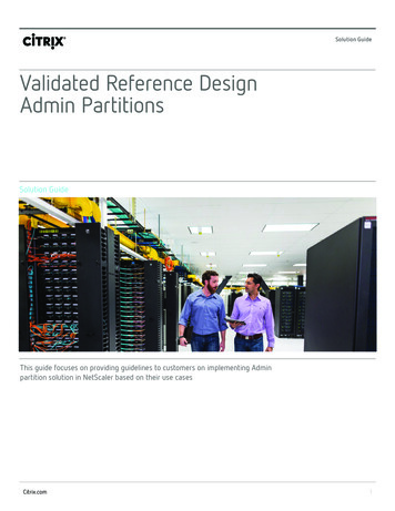 Validated Reference Design Admin Partitions - Citrix 