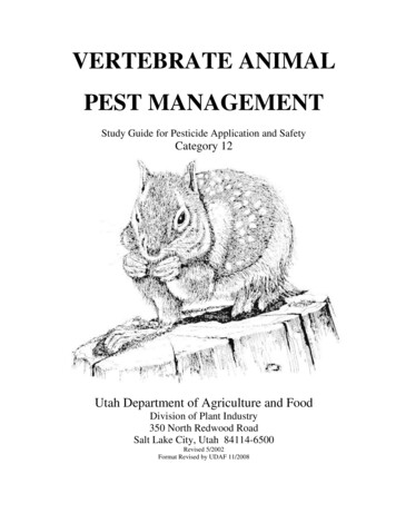 VERTEBRATE ANIMAL PEST MANAGEMENT - Utah