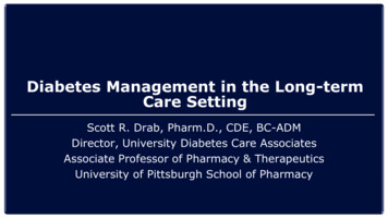 Diabetes Management In The Long-term Care Setting - PHCA