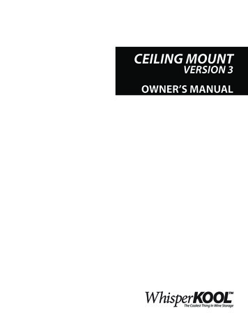 CEILING MOUNT VERSION 3 OWNER'S MANUAL - Wine Enthusiast