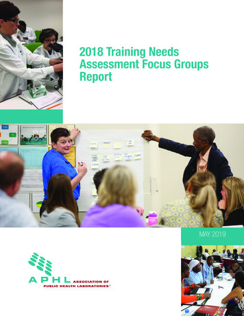 2018 Training Needs Assessment Focus Groups Report - APHL
