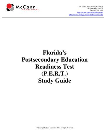 Florida’s Postsecondary Education Readiness Test (P.E.R.T .