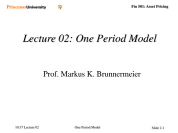 Lecture 02: One Period Model - Princeton