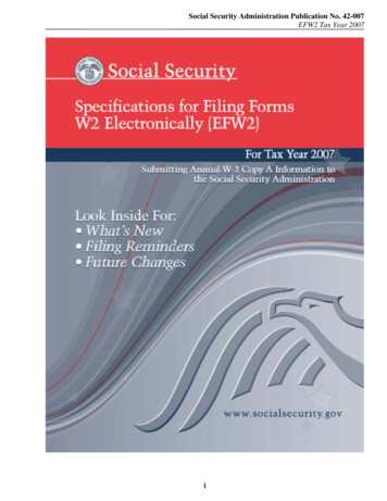 Social Security Administration Publication No. 42-007 EFW2 .
