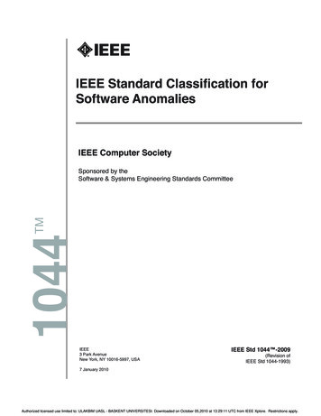IEEE Std 1044-2009 (Revision Of IEEE Std 1044-1993), IEEE .