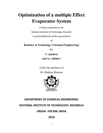 Optimization Of A Multiple Effect Evaporator System