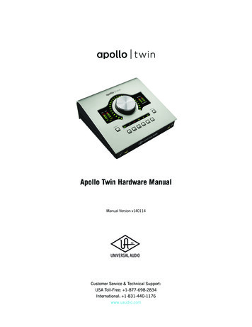 Apollo Twin Hardware Manual - B&H Photo