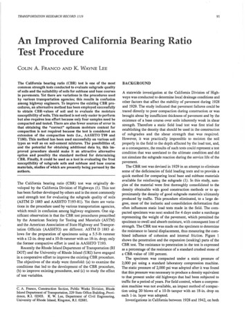 An Improved California Bearing Ratio Test Procedure