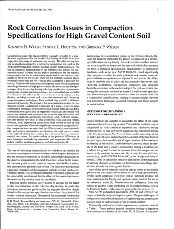 Rock Correction Issues In Compaction Specifications For .