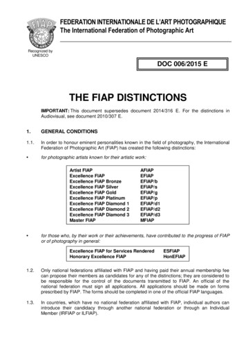 THE FIAP DISTINCTIONS