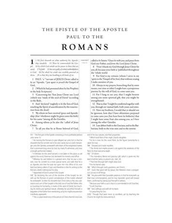THE EPISTLE OF THE APOSTLE PAUL TO THE ROMANS - Geneva 