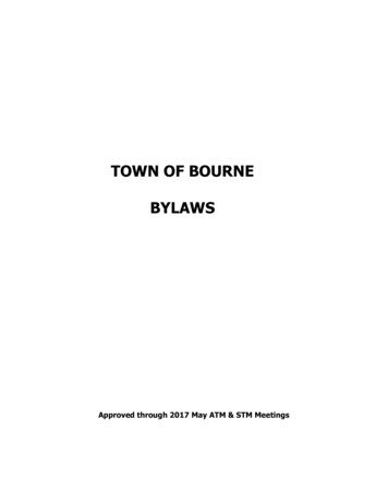 17 TOWN BYLAW Thru 2017 ATM New - Town Of Bourne