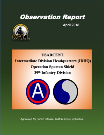 Observation Report - United States Army