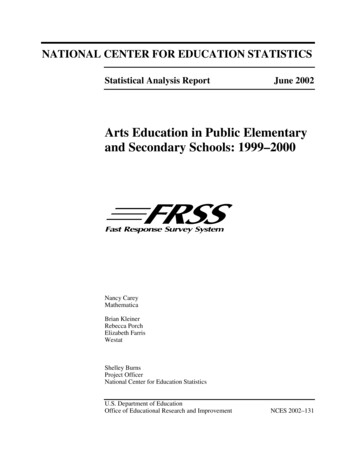 Arts Education In Public Elementary And Secondary Schools .