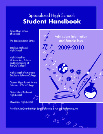 Specialized High Schools Student Handbook