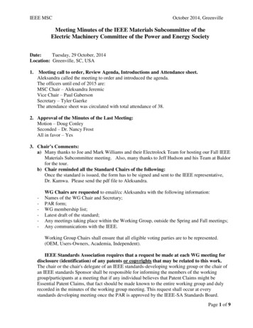 Meeting Minutes Of The IEEE Materials Subcommittee Of The .