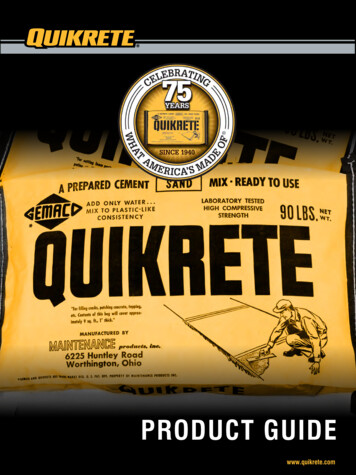 PRODUCT GUIDE - QUIKRETE