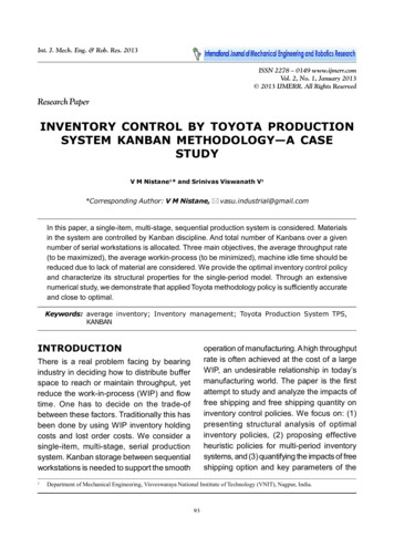 INVENTORY CONTROL BY TOYOTA PRODUCTION SYSTEM 