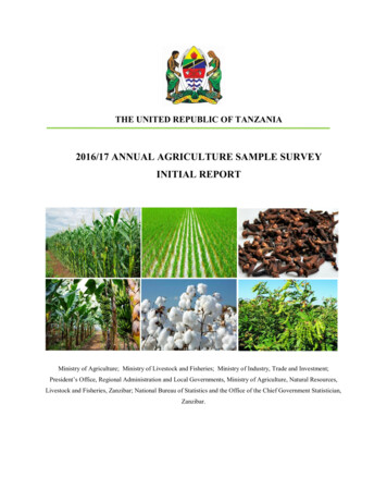 2016/17 ANNUAL AGRICULTURE SAMPLE SURVEY INITIAL REPORT