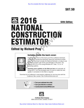 2016 National Construction Estimator - Craftsman Book